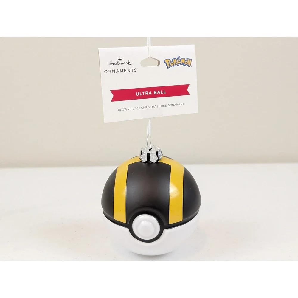 Hallmark Pokémon Ultra Ball Poké Ball Blown Glass Christmas Ornament 3